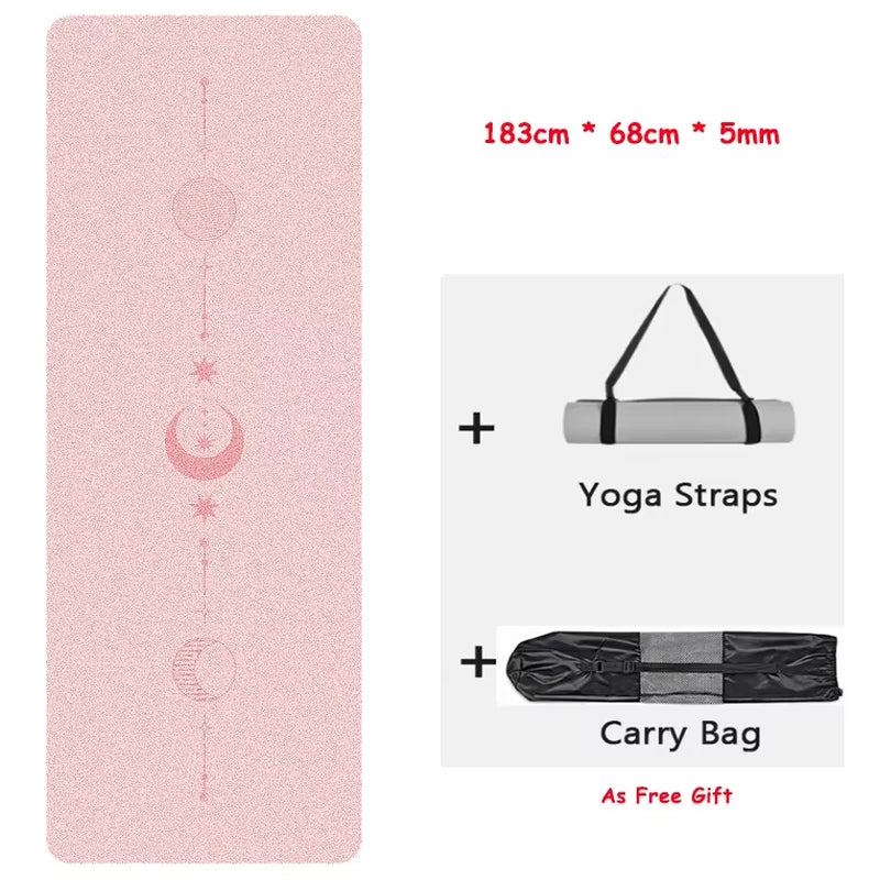 Eco-Friendly Non-Slip Natural Rubber Yoga Mat for Women - Perfect for Home Workouts & Pilates with Carrying Strap