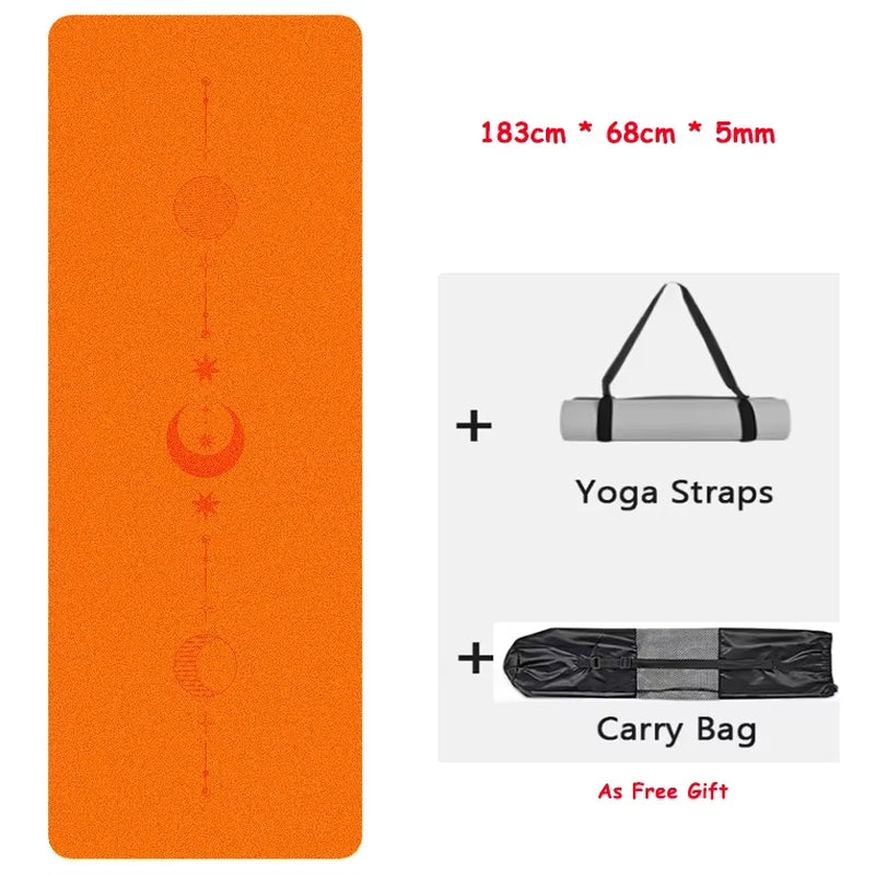 Eco-Friendly Non-Slip Natural Rubber Yoga Mat for Women - Perfect for Home Workouts & Pilates with Carrying Strap