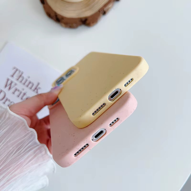 Eco-Friendly Biodegradable Wheat Phone Case for iPhone 11 to 17 Pro Max - Soft and Sustainable Protection