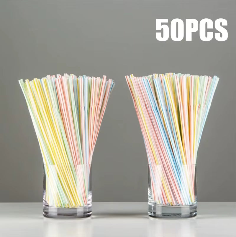Vibrant Multicolor Drinking Straws - Perfect for Parties, Weddings, and Everyday Use - Bulk 50-1000Pcs Available