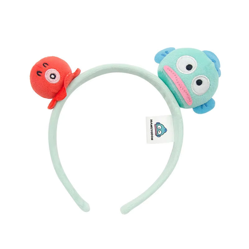 Adorable Kawaii Sanrio Plush Makeup Headband - Anime-Inspired Hair Scrunchie Featuring Melody, Kuromi, and Cinnamoroll - Perfect Hair Accessory for Girls!