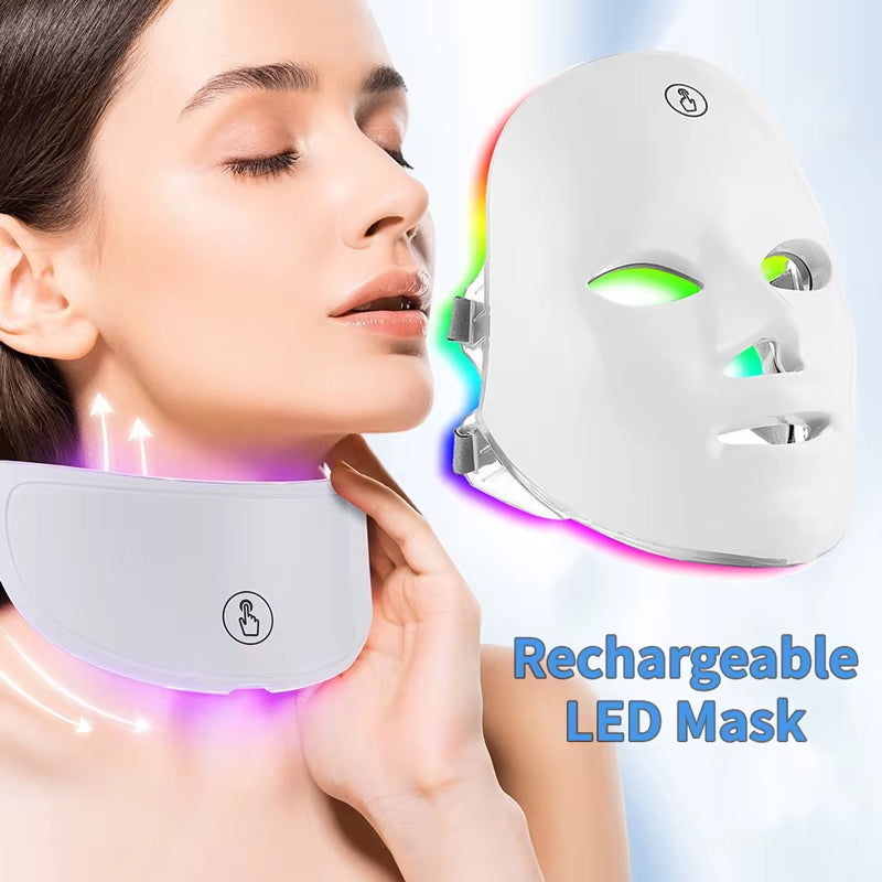 Revitalize Your Skin with the Rechargeable LED Face & Neck Mask - Photon Beauty Machine for Radiant Rejuvenation!