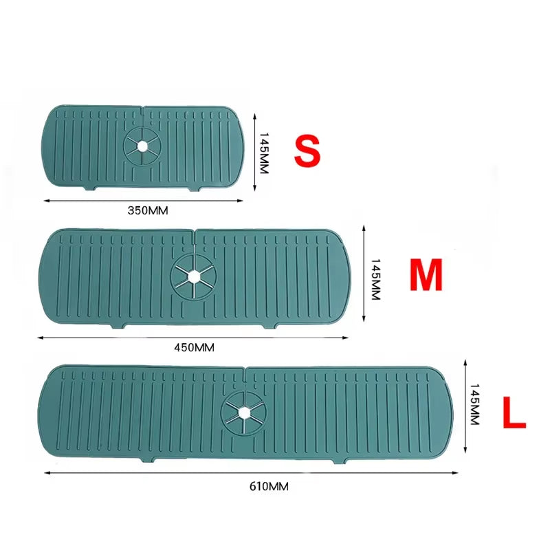 Silicone Faucet Mat - Waterproof Splash Pad for Kitchen & Bathroom Sink Protection