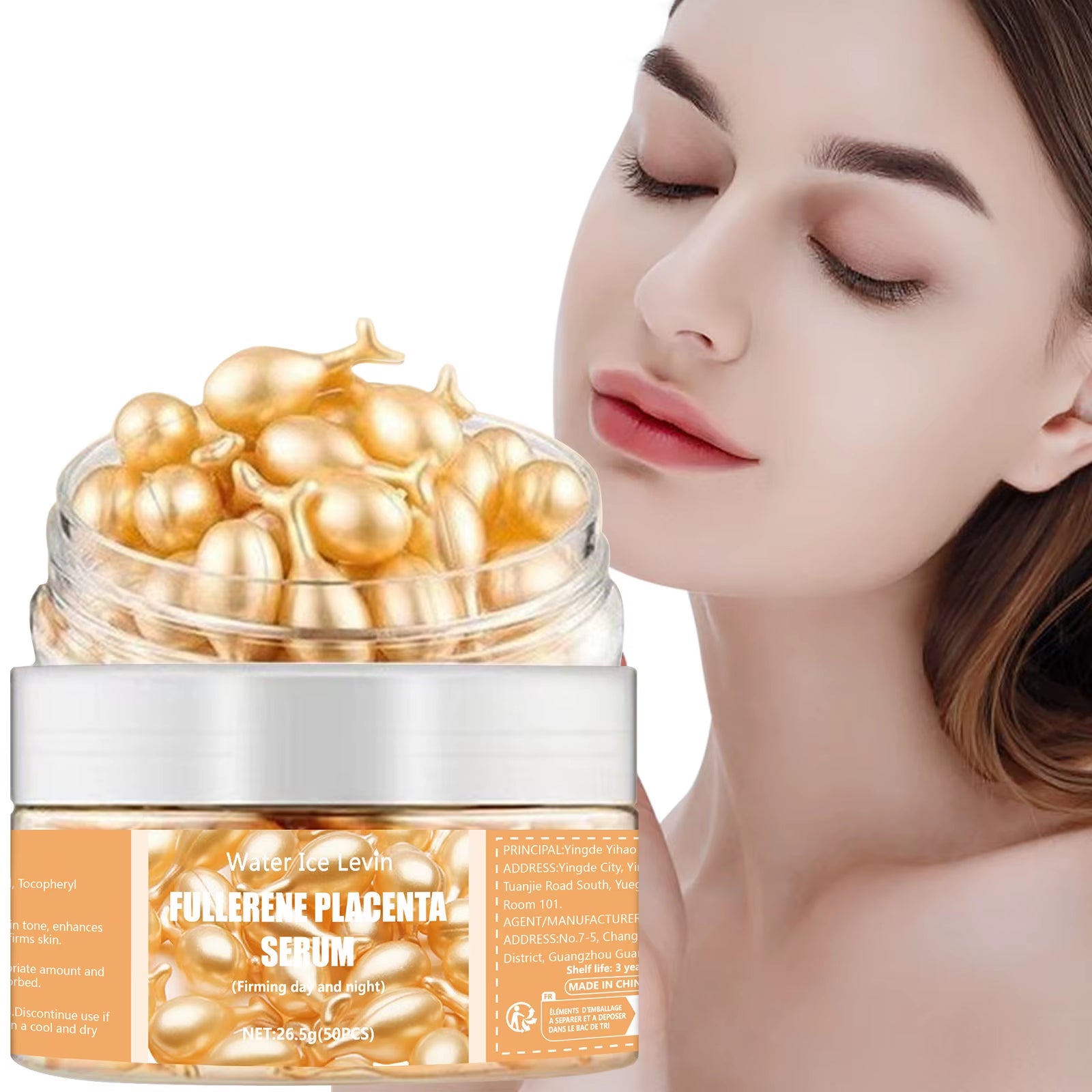 50Pcs Collagen Face Capsules Acne Wrinkle Whitening Serum Care