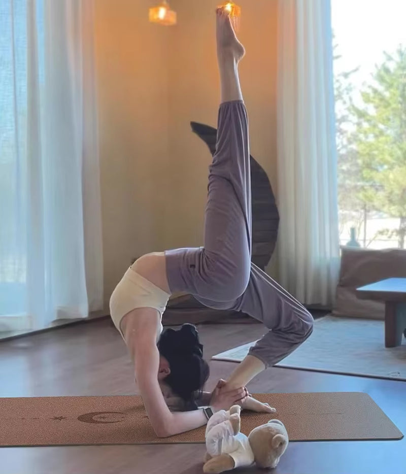 Eco-Friendly Non-Slip Natural Rubber Yoga Mat for Women - Perfect for Home Workouts & Pilates with Carrying Strap