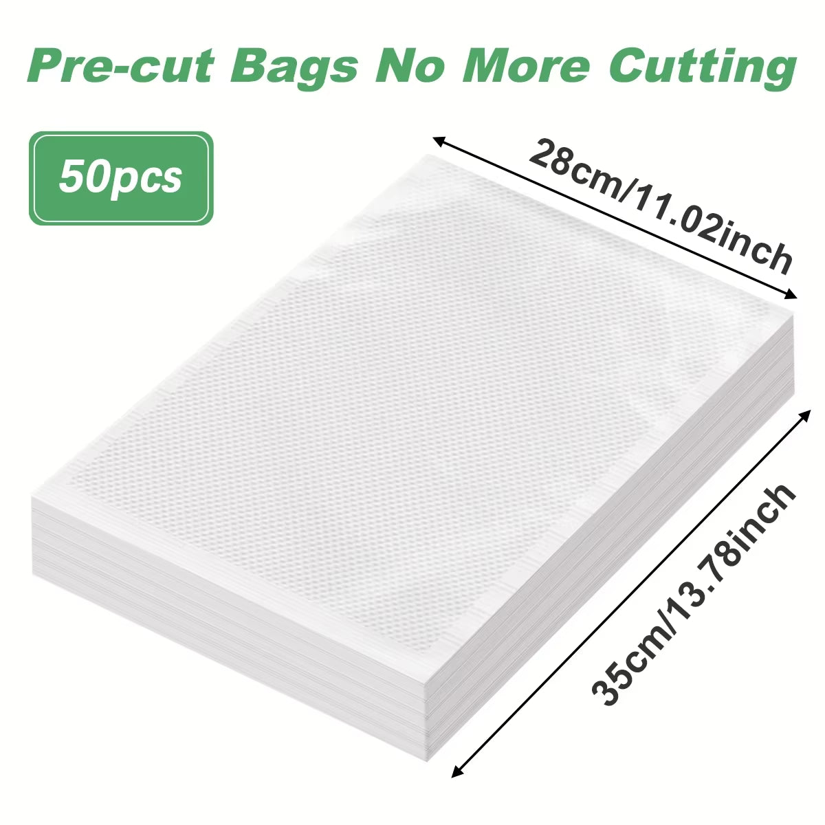 50Pcs Kitchen Vacuum Bags - BPA-Free Food Storage for Sealer Machines - Essential Kitchen Accessories