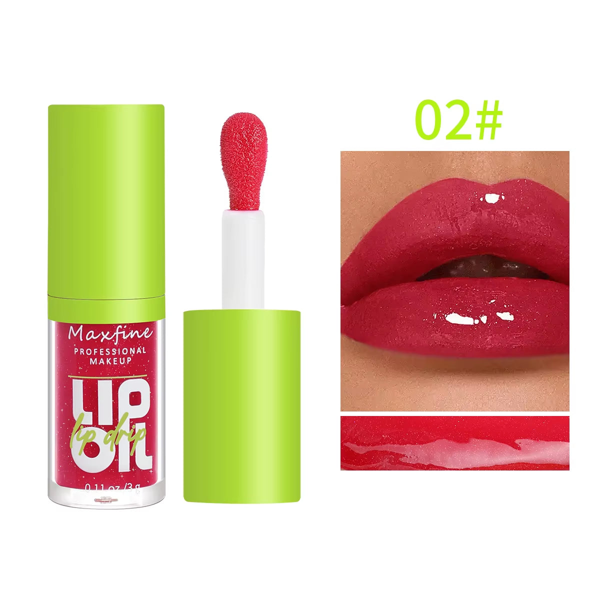 Lip Gloss Waterproof Long-Term Moisturizing Non-Stick Cup Non-Fading Liquid Green Packaging Lip Gloss Cosmetics