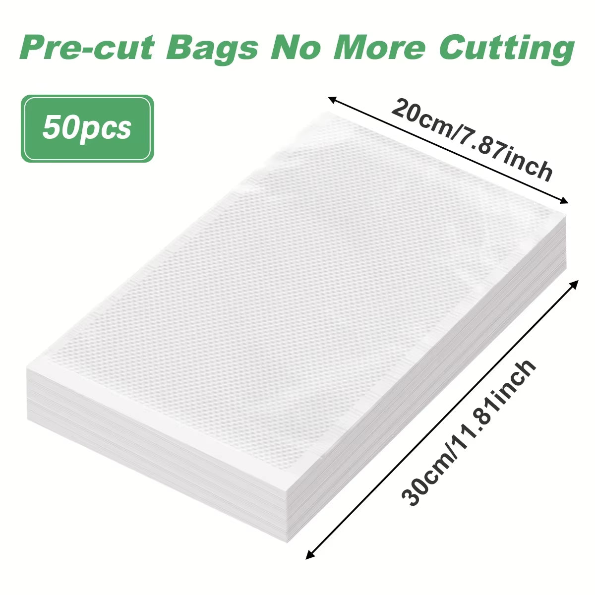 50Pcs Kitchen Vacuum Bags - BPA-Free Food Storage for Sealer Machines - Essential Kitchen Accessories