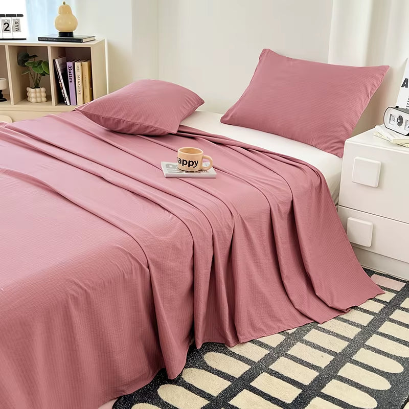 Luxury Organic Cotton Bed Linen Set - 1 Flat Sheet & 2 Pillowcases (230x250 cm) - Perfect for Double, Queen, and King Size Beds