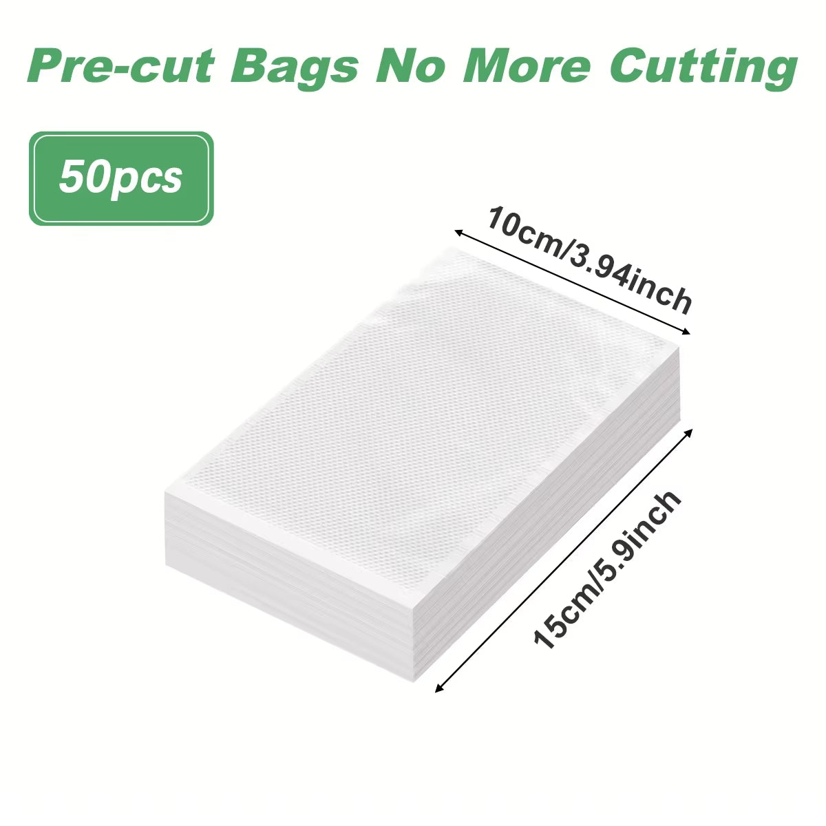 50Pcs Kitchen Vacuum Bags - BPA-Free Food Storage for Sealer Machines - Essential Kitchen Accessories