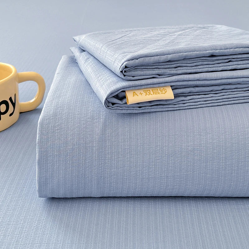 Luxury Organic Cotton Bed Linen Set - 1 Flat Sheet & 2 Pillowcases (230x250 cm) - Perfect for Double, Queen, and King Size Beds