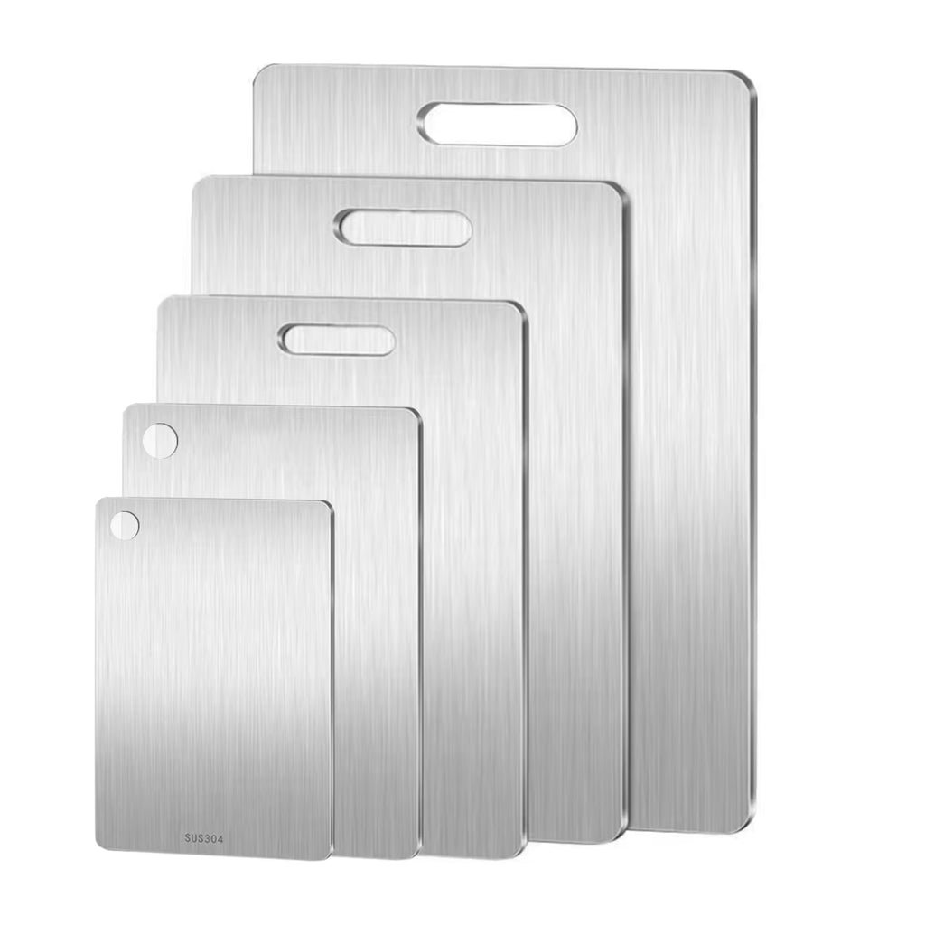 Premium 5-Size 304 Stainless Steel Cutting Board – Thickened & Antibacterial for Perfect Kneading and Meal Prep