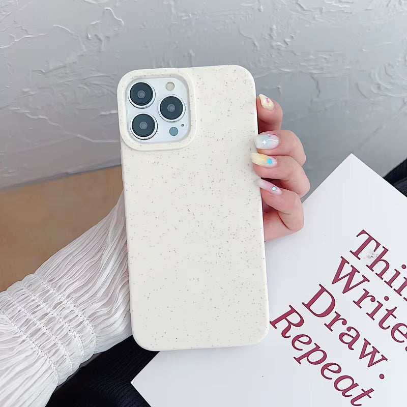 Eco-Friendly Biodegradable Wheat Phone Case for iPhone 11 to 17 Pro Max - Soft and Sustainable Protection