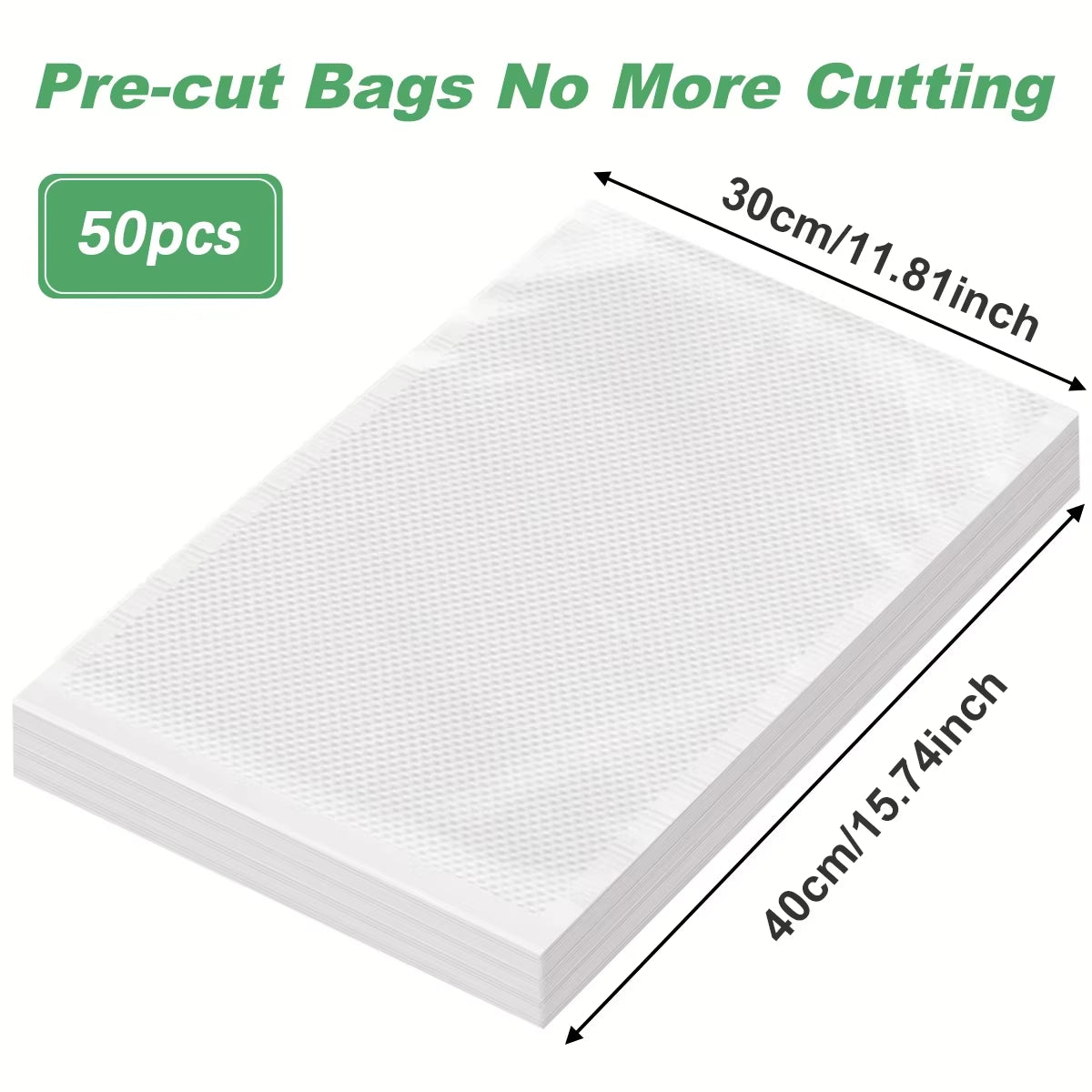 50Pcs Kitchen Vacuum Bags - BPA-Free Food Storage for Sealer Machines - Essential Kitchen Accessories