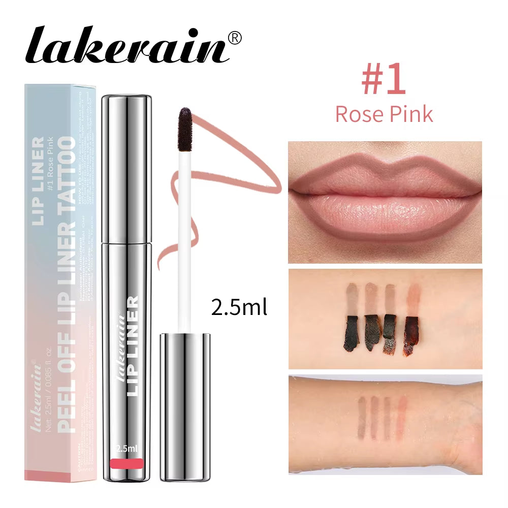 Waterproof Lip Liner Peel-Off Matte Lip Tint Brown Contour