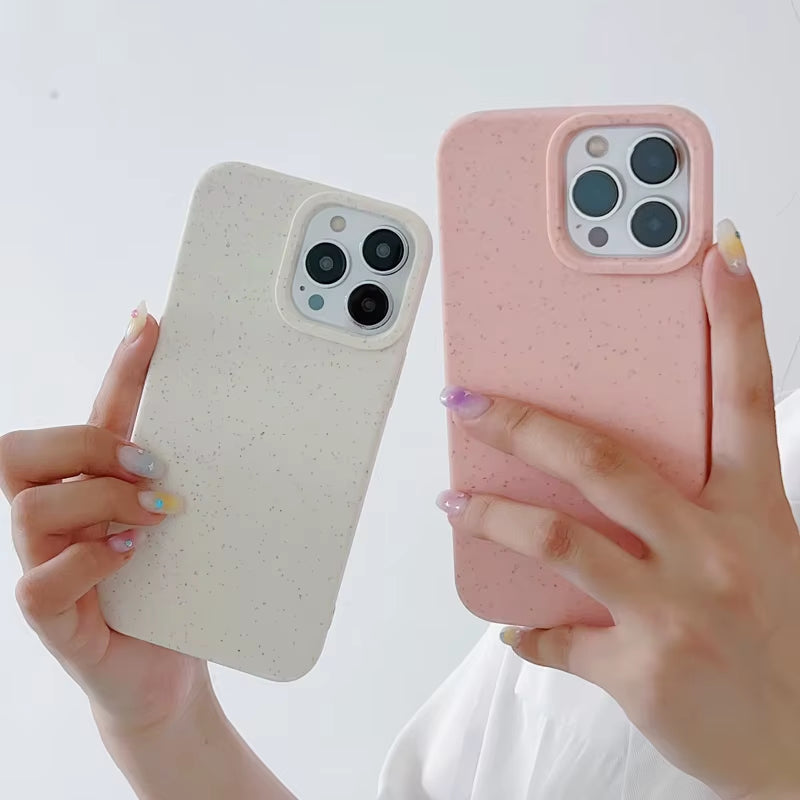 Eco-Friendly Biodegradable Wheat Phone Case for iPhone 11 to 17 Pro Max - Soft and Sustainable Protection
