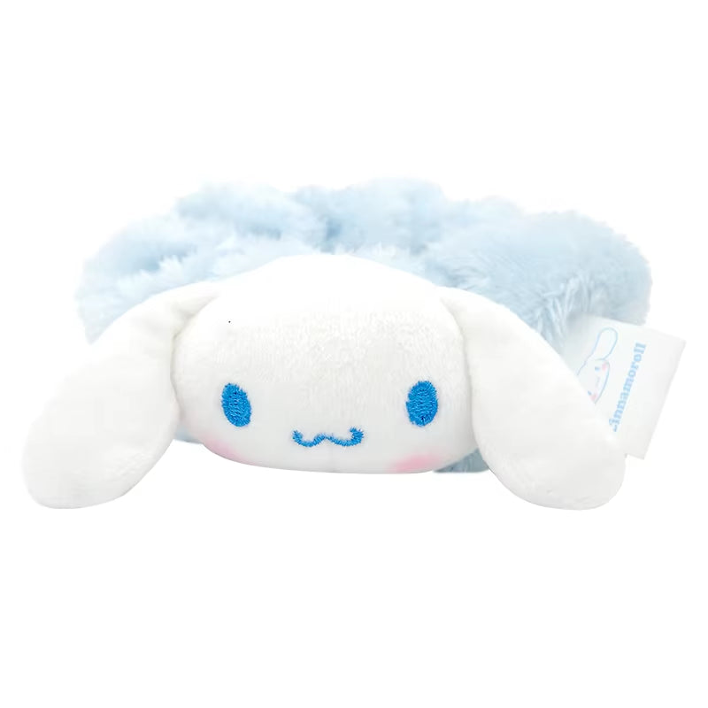 Adorable Kawaii Sanrio Plush Makeup Headband - Anime-Inspired Hair Scrunchie Featuring Melody, Kuromi, and Cinnamoroll - Perfect Hair Accessory for Girls!