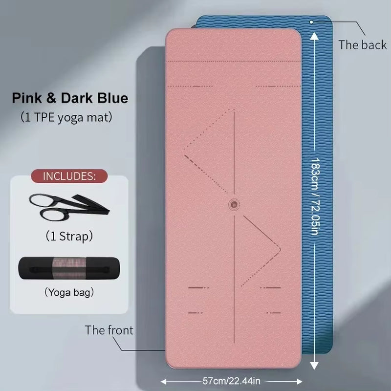 Premium WESTTUNE Non-Slip Yoga Mat - Eco-Friendly, Anti-Tear Pilates Fitness Mat with Convenient Carrying Strap & Bag for Women