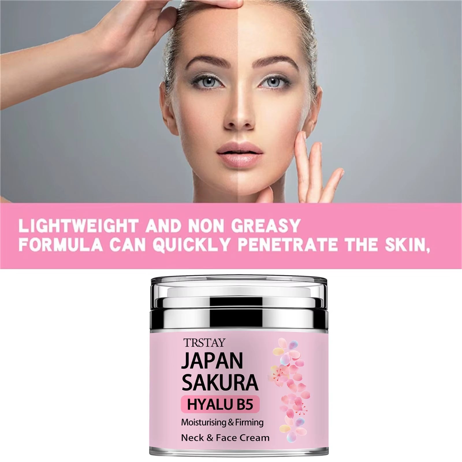 Japan Sakura Tone-Up Cream with Hyaluronic Acid Moisturizer