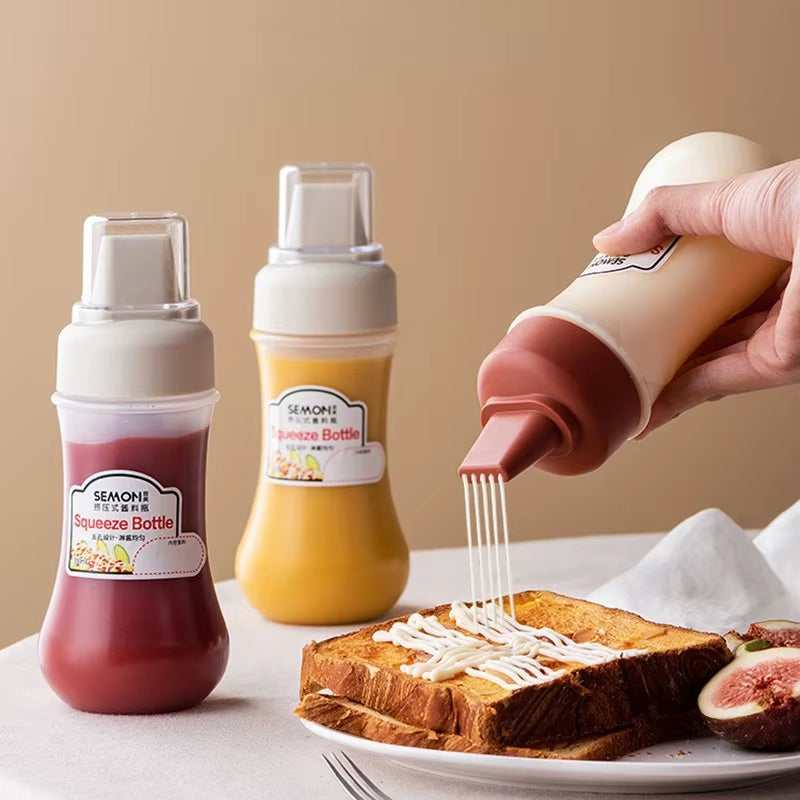 Versatile 350ML Squeeze Sauce Bottle – Perfect for Ketchup, BBQ, Honey, and Salad Dressings!
