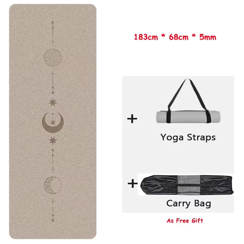 Eco-Friendly Non-Slip Natural Rubber Yoga Mat for Women - Perfect for Home Workouts & Pilates with Carrying Strap