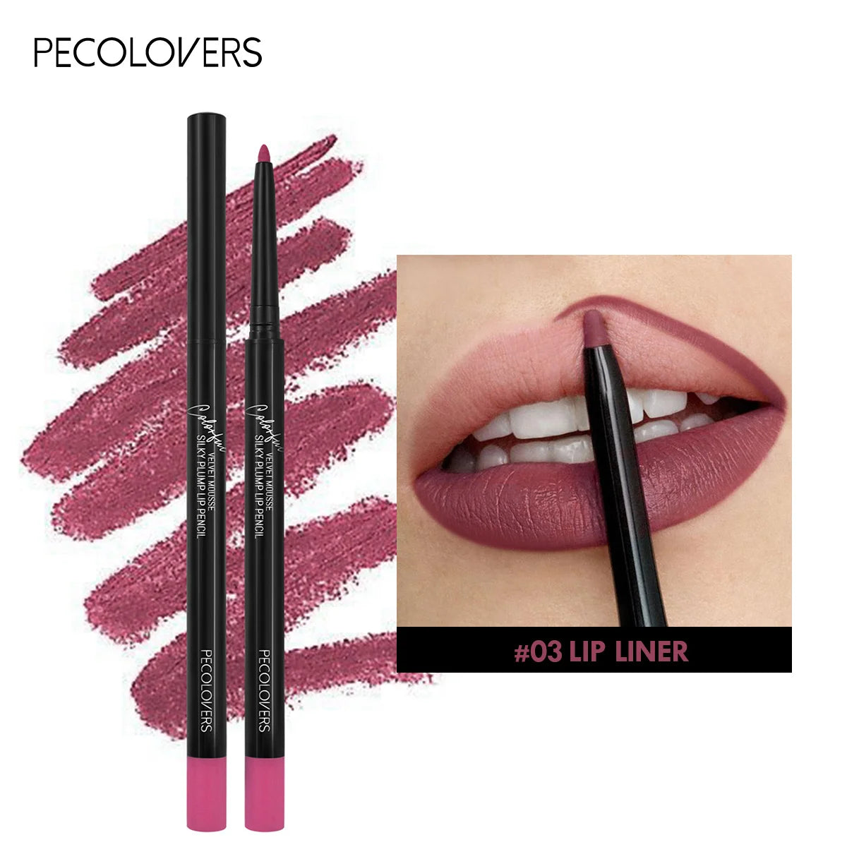 Waterproof Matte Lipliner Pencil 12 Colors Long-Lasting Tint