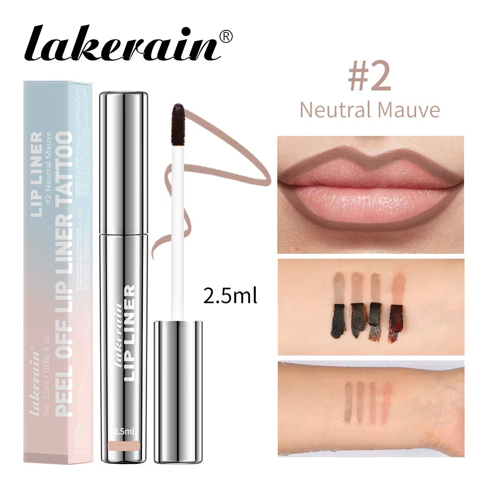 Waterproof Lip Liner Peel-Off Matte Lip Tint Brown Contour