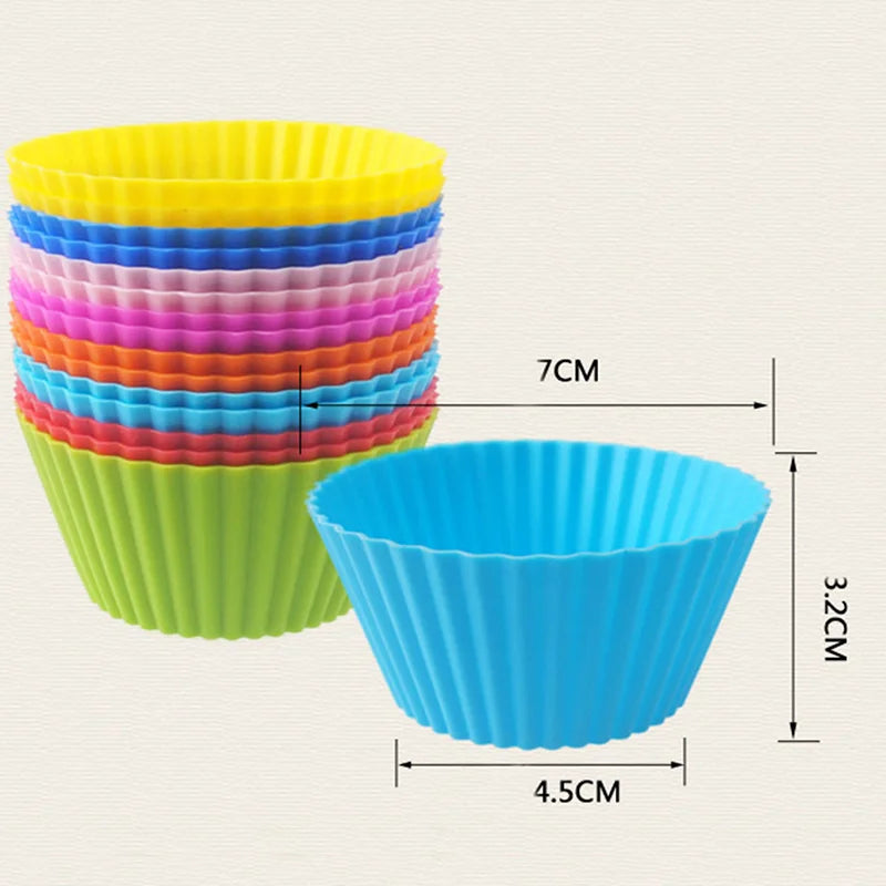 12-Pack High-Temp Silicone Cake Cup Molds - Perfect for Pudding, Jelly, & Air Fryer Baking!