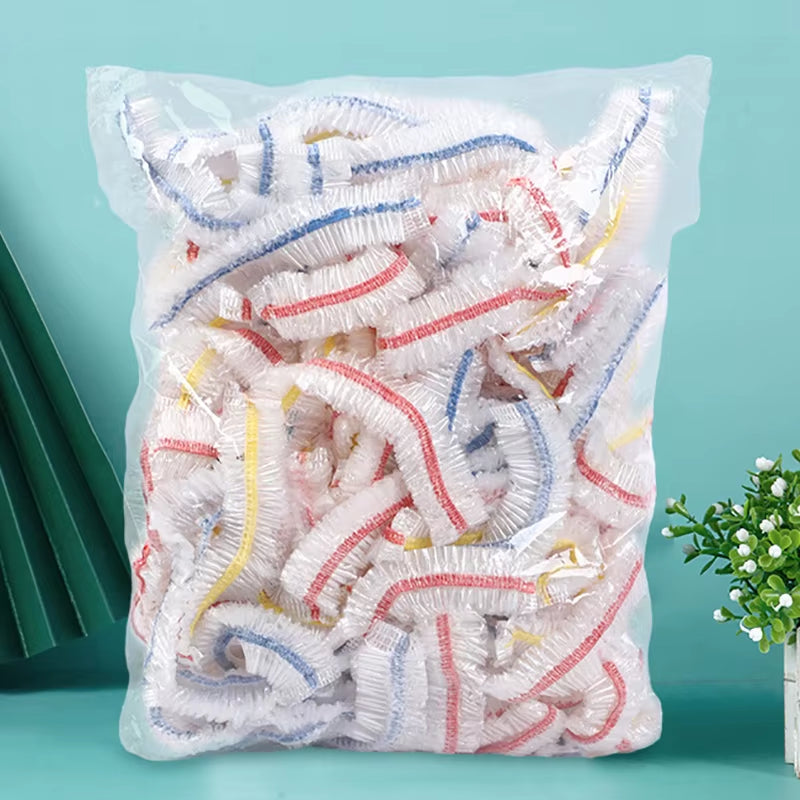 100Pcs Colorful Elastic Food Covers - Versatile Disposable Storage Bags for Fruits & Kitchen Organization