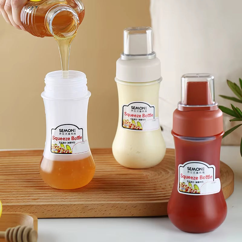 Versatile 350ML Squeeze Sauce Bottle – Perfect for Ketchup, BBQ, Honey, and Salad Dressings!