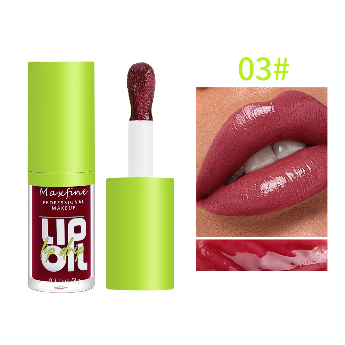 Lip Gloss Waterproof Long-Term Moisturizing Non-Stick Cup Non-Fading Liquid Green Packaging Lip Gloss Cosmetics