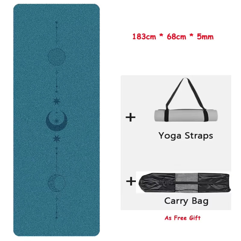 Eco-Friendly Non-Slip Natural Rubber Yoga Mat for Women - Perfect for Home Workouts & Pilates with Carrying Strap