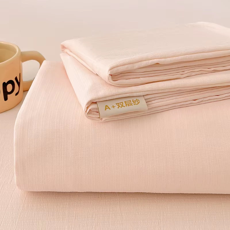 Luxury Organic Cotton Bed Linen Set - 1 Flat Sheet & 2 Pillowcases (230x250 cm) - Perfect for Double, Queen, and King Size Beds