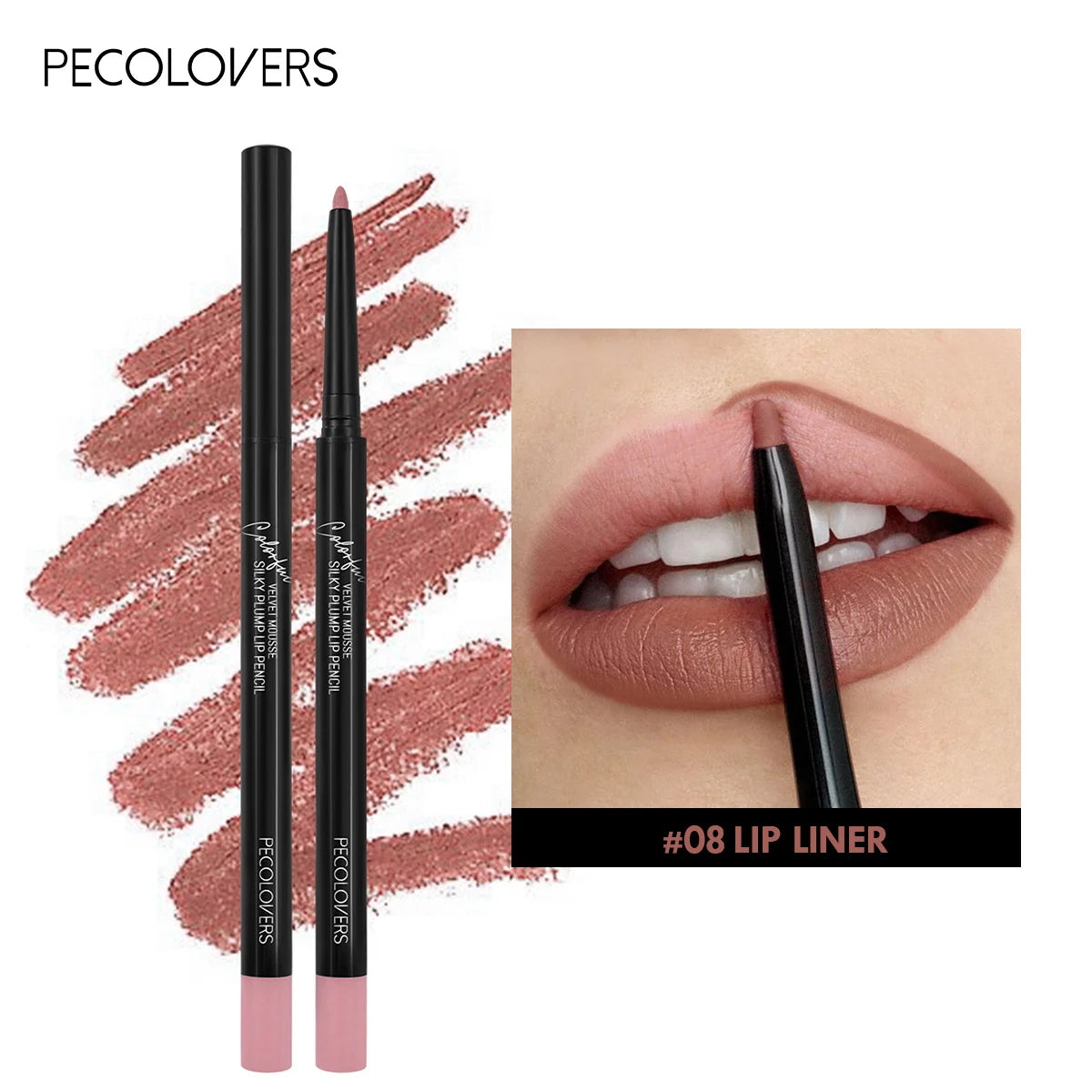 Waterproof Matte Lipliner Pencil 12 Colors Long-Lasting Tint