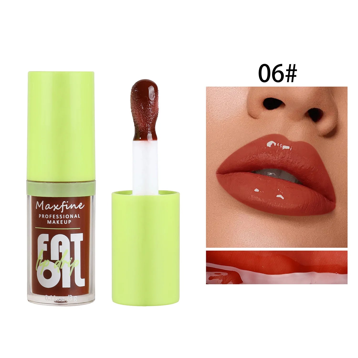 Lip Gloss Waterproof Long-Term Moisturizing Non-Stick Cup Non-Fading Liquid Green Packaging Lip Gloss Cosmetics