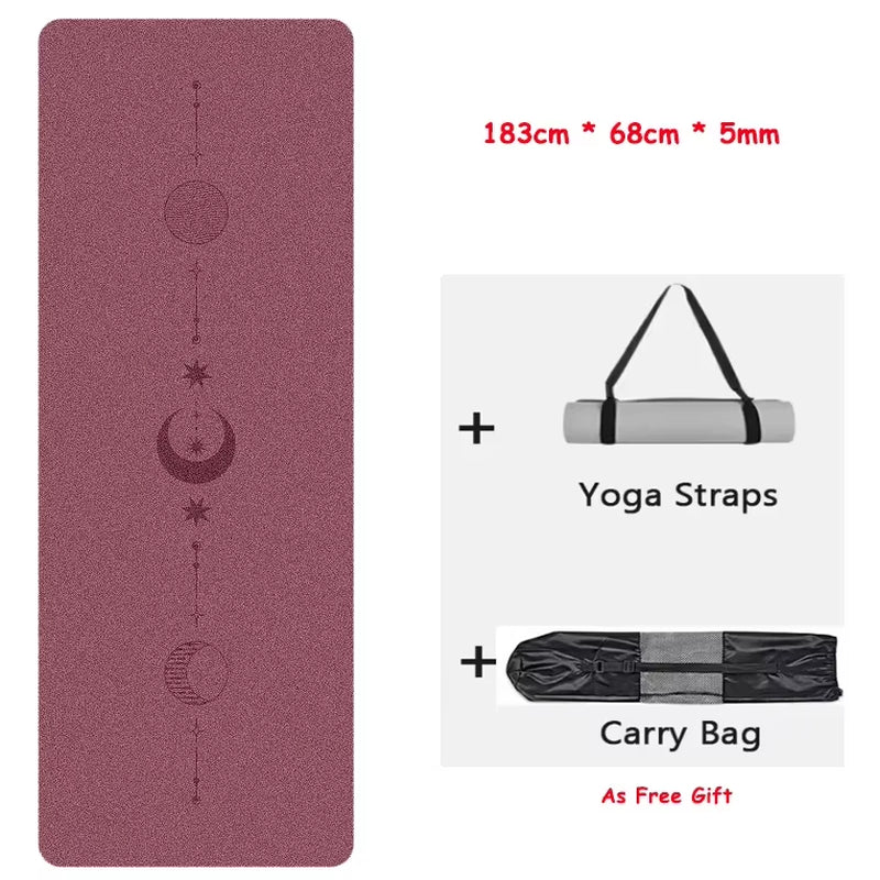 Eco-Friendly Non-Slip Natural Rubber Yoga Mat for Women - Perfect for Home Workouts & Pilates with Carrying Strap