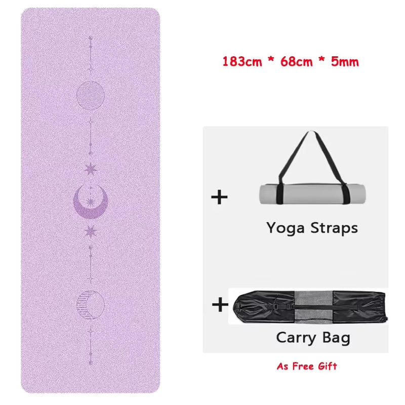 Eco-Friendly Non-Slip Natural Rubber Yoga Mat for Women - Perfect for Home Workouts & Pilates with Carrying Strap