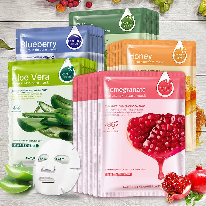 Revitalize Your Skin with 30 Pcs of Nourishing Korean Fresh Fruits Facial Masks for Ultimate Hydration and Firmness