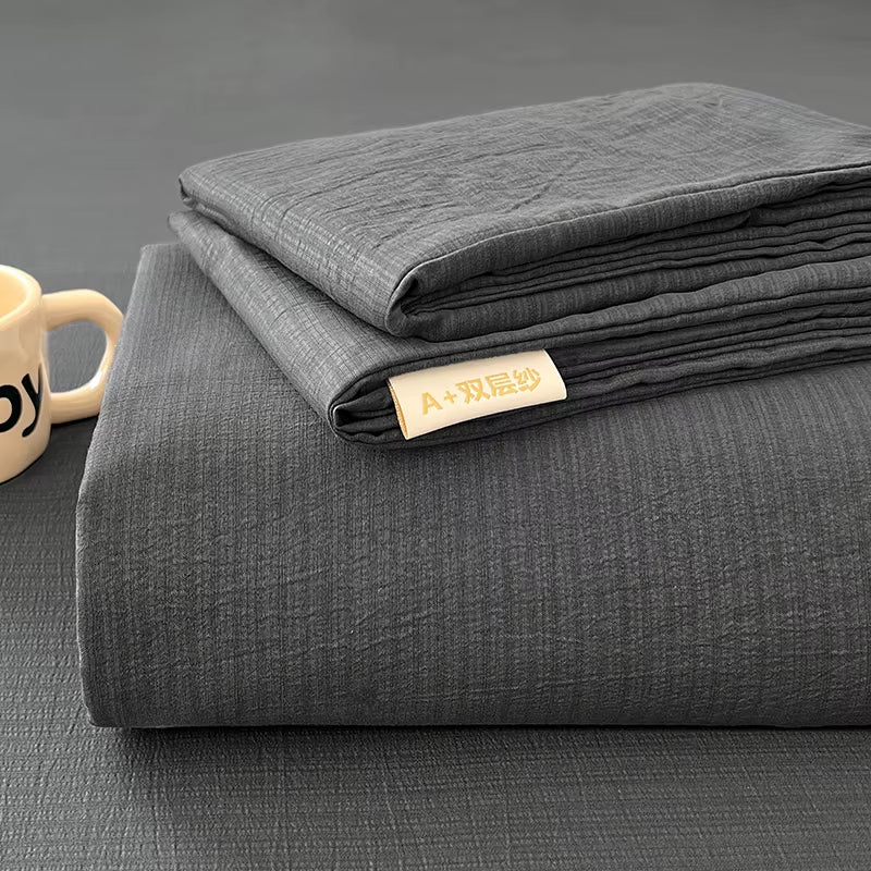 Luxury Organic Cotton Bed Linen Set - 1 Flat Sheet & 2 Pillowcases (230x250 cm) - Perfect for Double, Queen, and King Size Beds