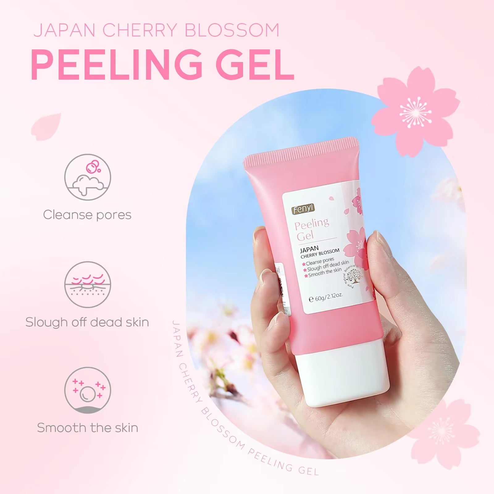 Sakura Deep Cleansing Exfoliating Gel Brightening Moisturizing 60g