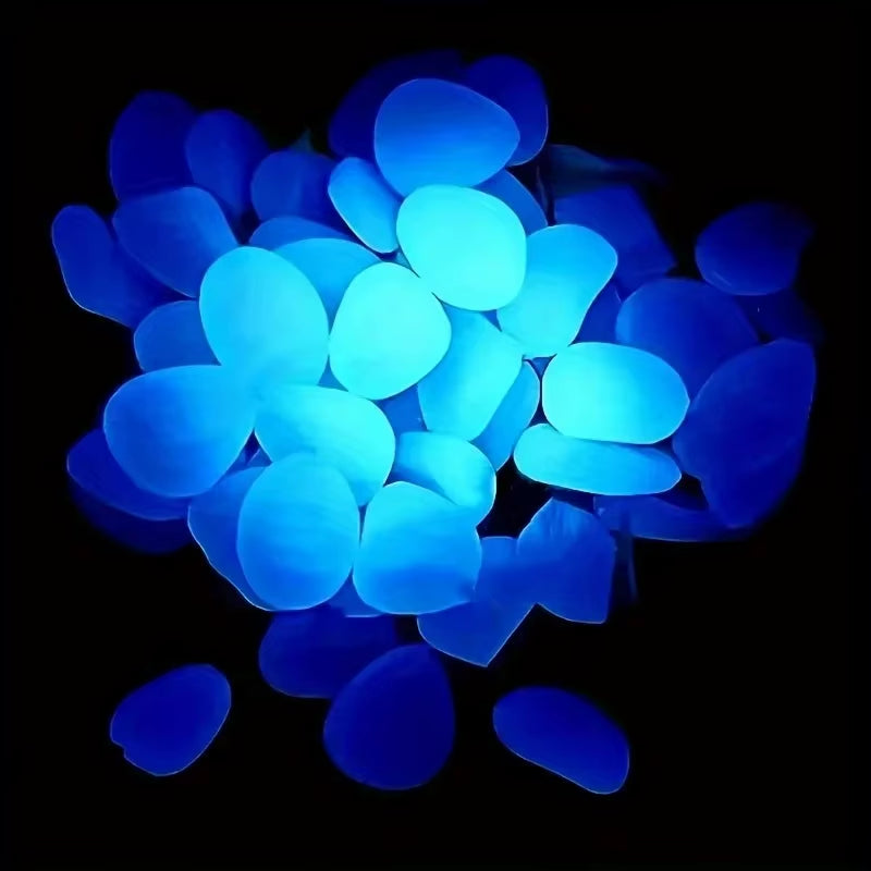 Illuminate Your Outdoors: 100-Piece Glow in the Dark Garden Pebbles for Stunning Decor in Patios, Walkways, and Aquariums