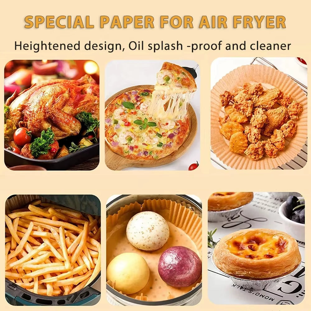 Non-Stick 23CM Air Fryer Baking Paper Liners - Perfect for Microwave & Kitchen Cookers!