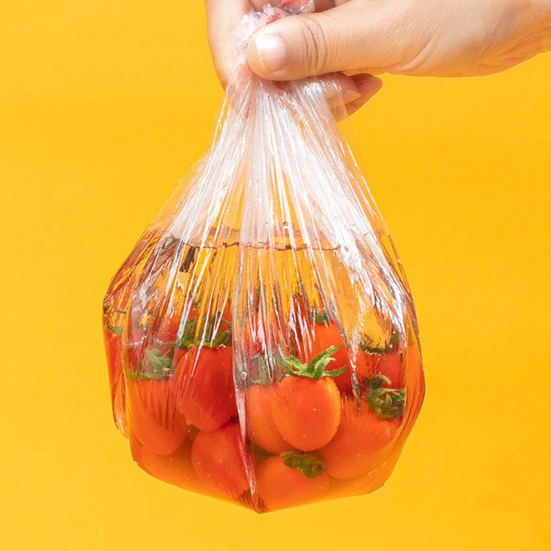 Eco-Friendly Reusable Plastic Food Cover Bags - Fresh-Keeping Transparent Cling Film in Vibrant Colors!