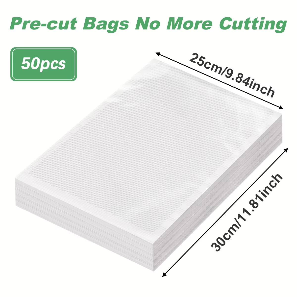 50Pcs Kitchen Vacuum Bags - BPA-Free Food Storage for Sealer Machines - Essential Kitchen Accessories