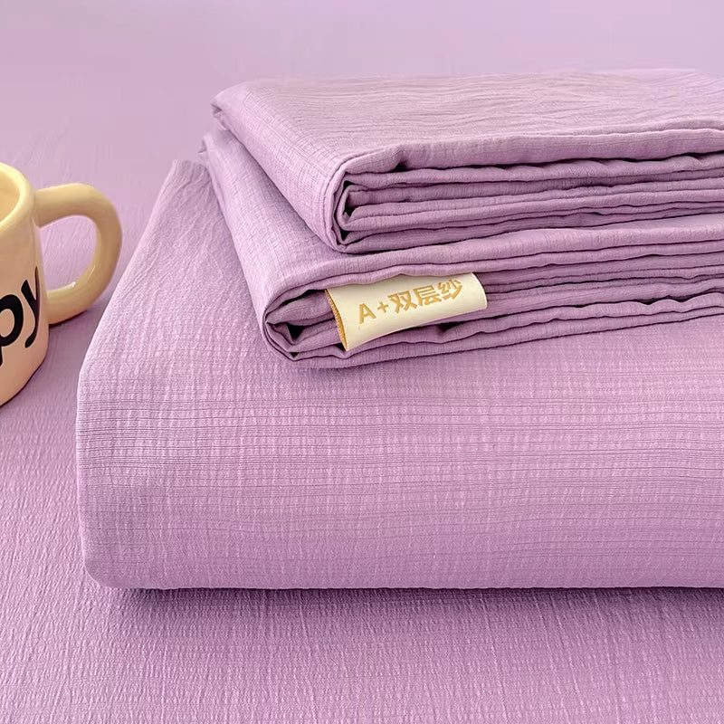 Luxury Organic Cotton Bed Linen Set - 1 Flat Sheet & 2 Pillowcases (230x250 cm) - Perfect for Double, Queen, and King Size Beds