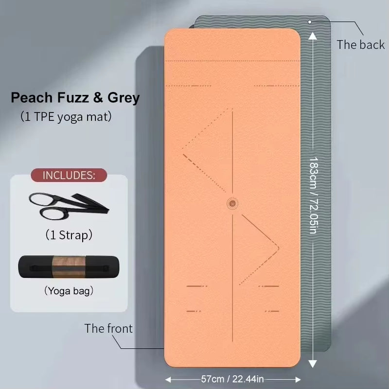 Premium WESTTUNE Non-Slip Yoga Mat - Eco-Friendly, Anti-Tear Pilates Fitness Mat with Convenient Carrying Strap & Bag for Women