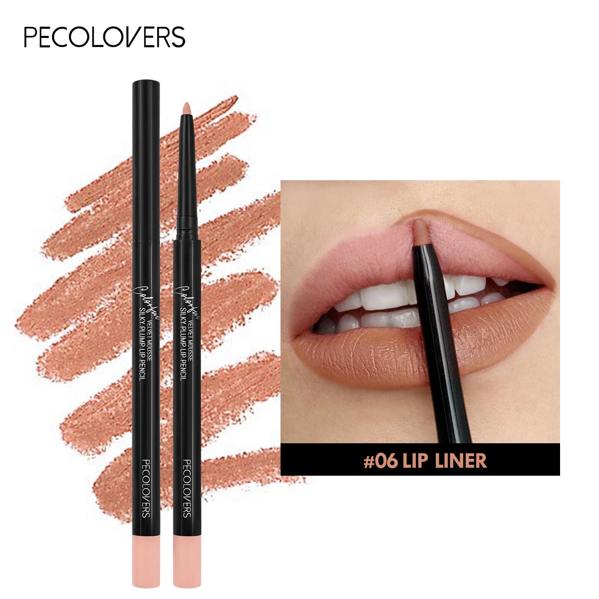 Waterproof Matte Lipliner Pencil 12 Colors Long-Lasting Tint