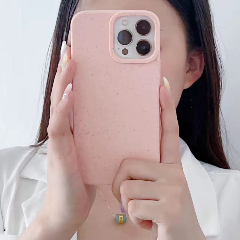 Eco-Friendly Biodegradable Wheat Phone Case for iPhone 11 to 17 Pro Max - Soft and Sustainable Protection