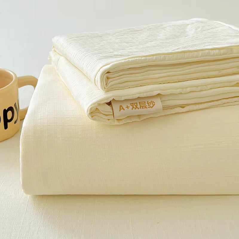 Luxury Organic Cotton Bed Linen Set - 1 Flat Sheet & 2 Pillowcases (230x250 cm) - Perfect for Double, Queen, and King Size Beds