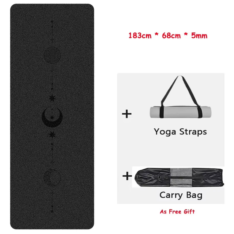 Eco-Friendly Non-Slip Natural Rubber Yoga Mat for Women - Perfect for Home Workouts & Pilates with Carrying Strap